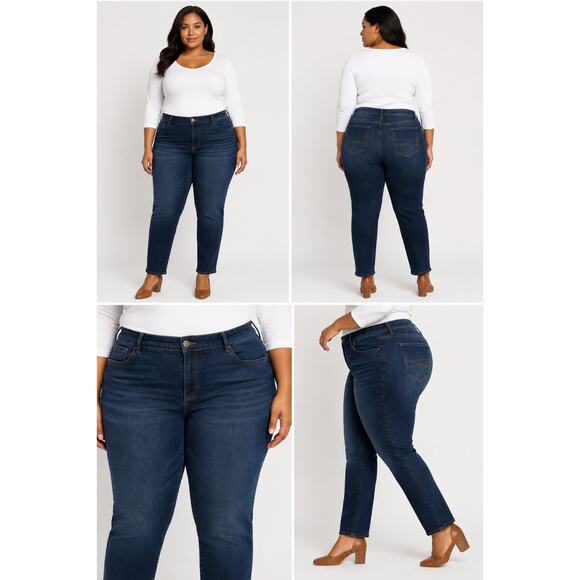 Lane Bryant Denim - Lane Bryant Midrise Signature Fit Dark Wash Jeans Sz 20 Denim Plus Size Comfy